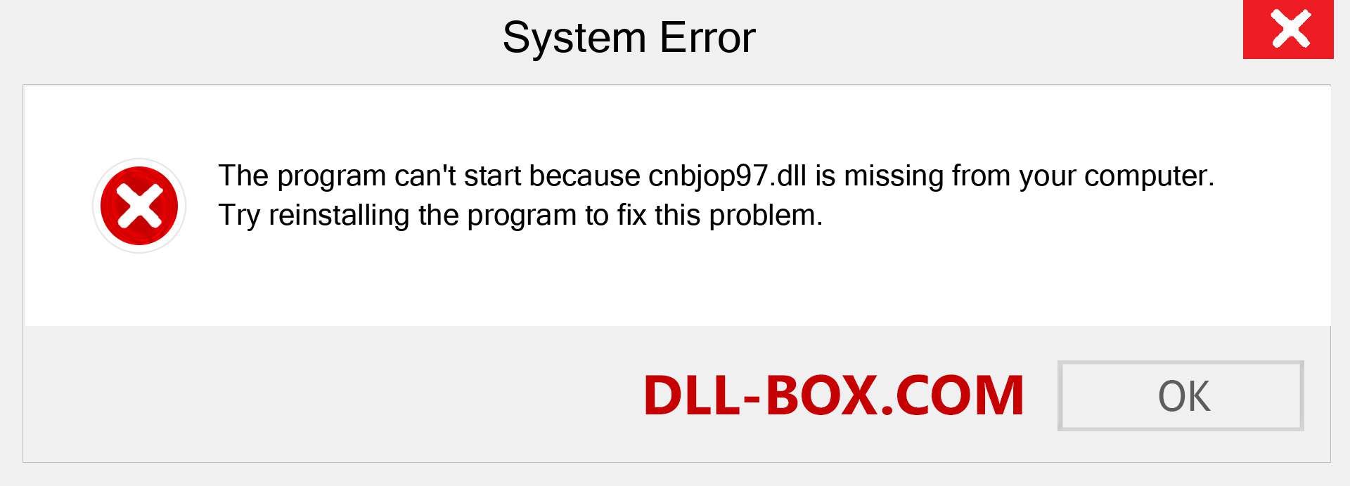  cnbjop97.dll file is missing?. Download for Windows 7, 8, 10 - Fix  cnbjop97 dll Missing Error on Windows, photos, images